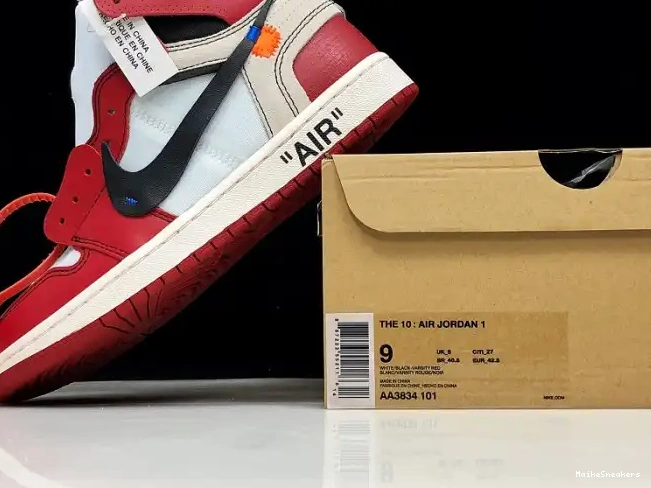 MaikeSneakers The Ten Off-White Retro Air 1 Chicago Jordan AA3834-101 0408